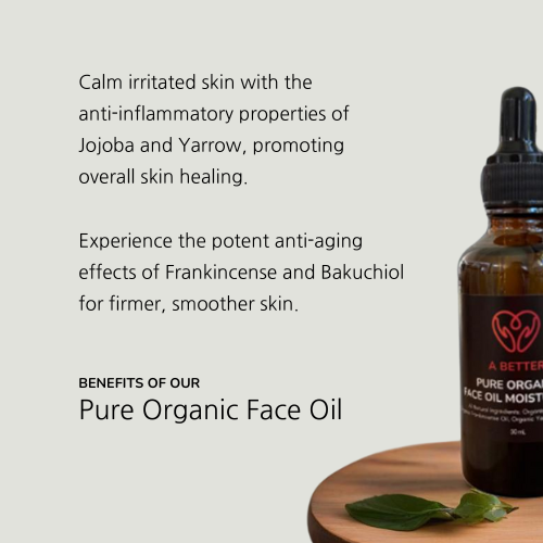 Pure Organic Face Oil Moisturiser 50mL Amber Glass Bottle-3