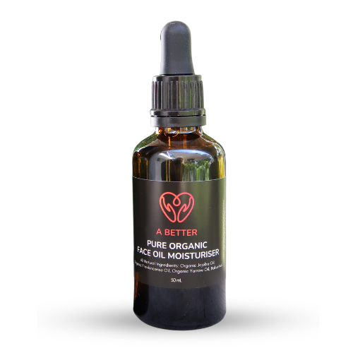 Pure Organic Face Oil Moisturiser 50mL Amber Glass Bottle-1