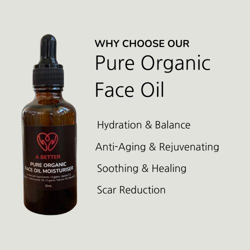 Pure Organic Face Oil Moisturiser 50mL Amber Glass Bottle-2